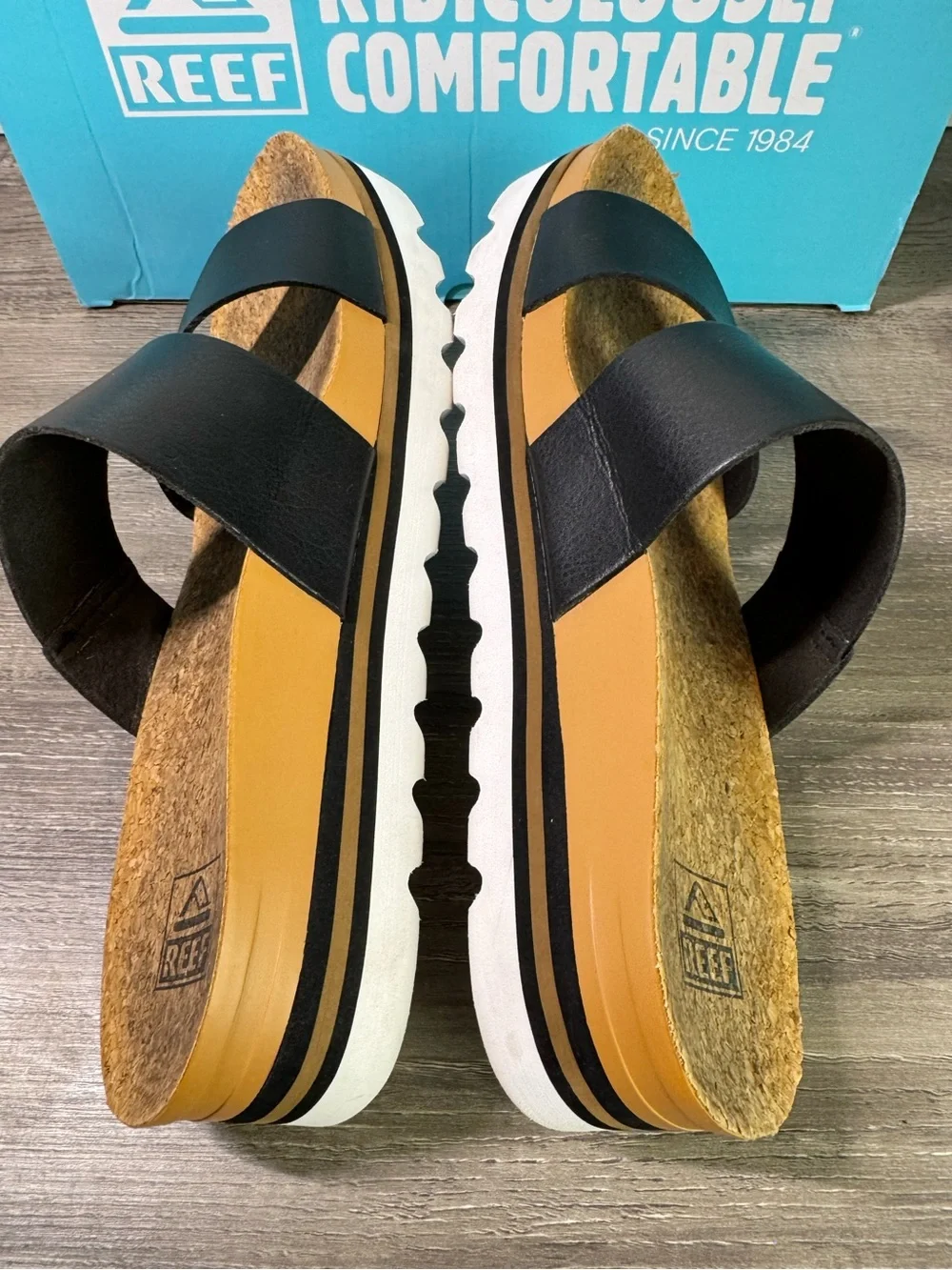 Reef Cushion Vista Hi Sandals size 8 arch support corkbed platform